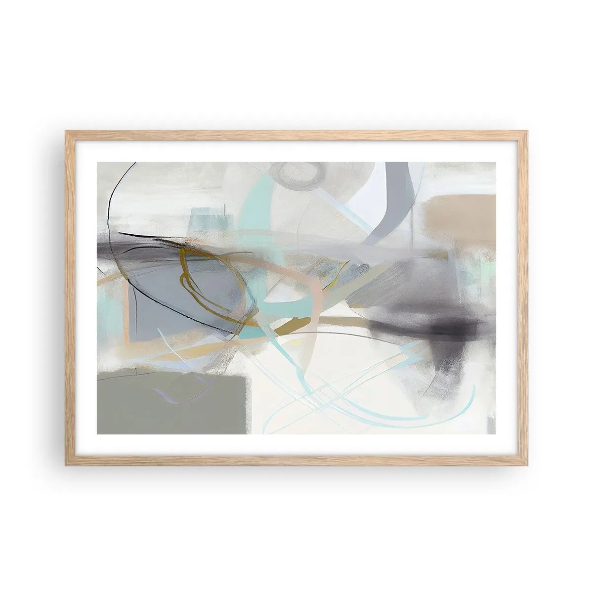 Plakat w ramie jasny dąb - Abstrakcja zamglona - 70x50 cm