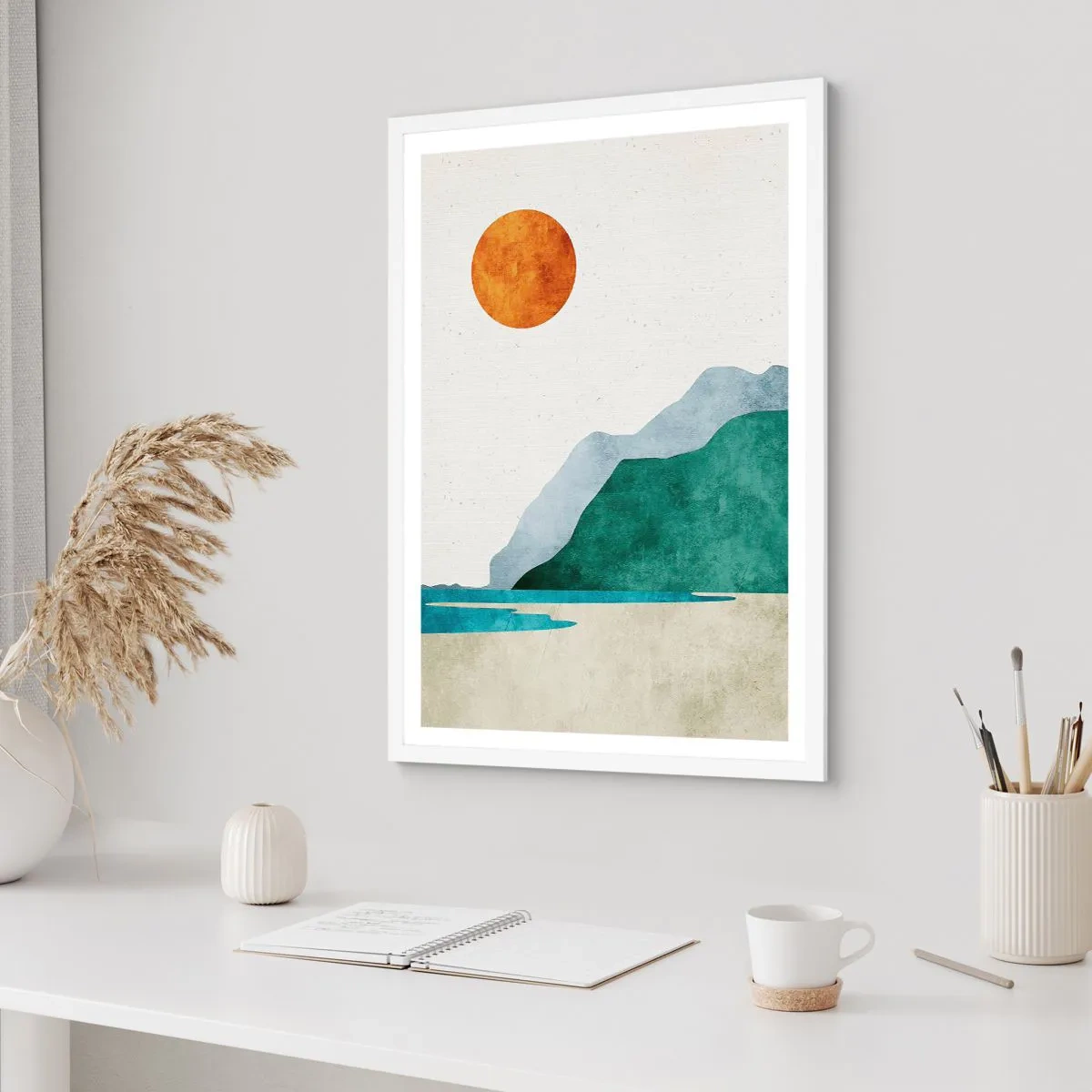 Plakat w białej ramie - Pejzaż jak należy - 30x40 cm