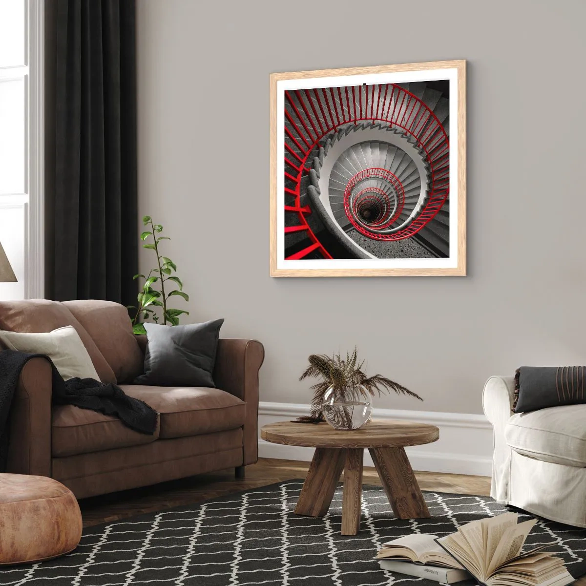 Plakat w ramie jasny dąb - Zabawy architektury - 40x40 cm