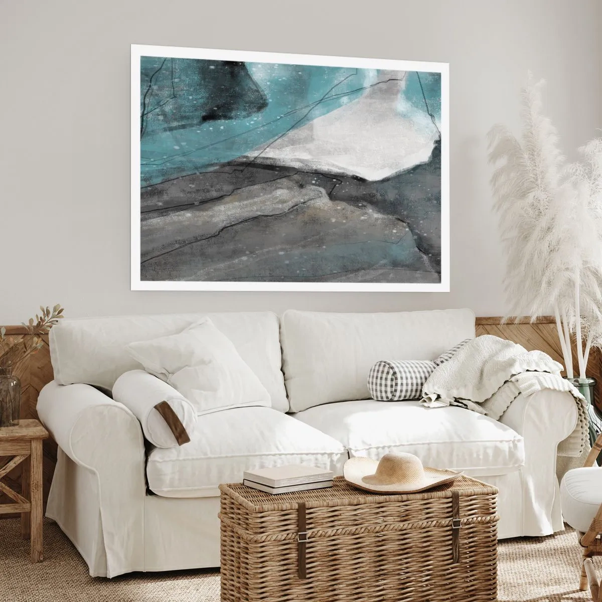 Plakat - Abstrakcja: skały i lód - 70x50 cm