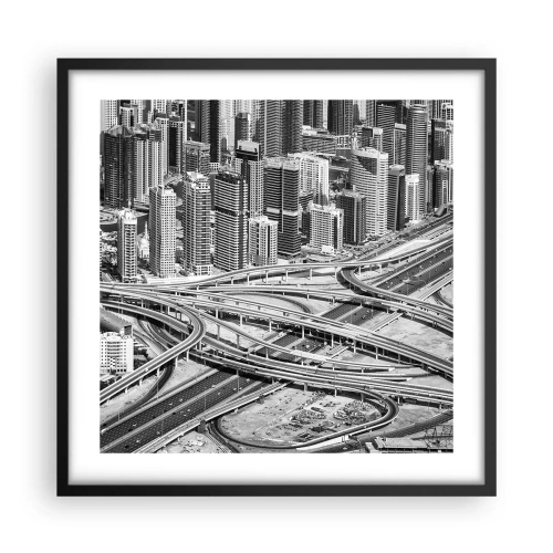 Plakat w czarnej ramie - Dubaj – miasto niemożliwe - 50x50 cm
