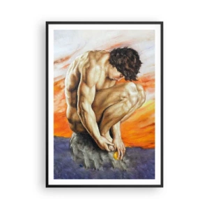 Plakat w czarnej ramie - Zatopiony w sobie - 70x100 cm