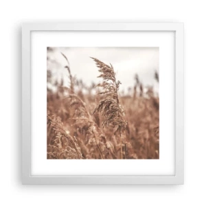 Plakat w białej ramie - Na polach już jesień - 30x30 cm