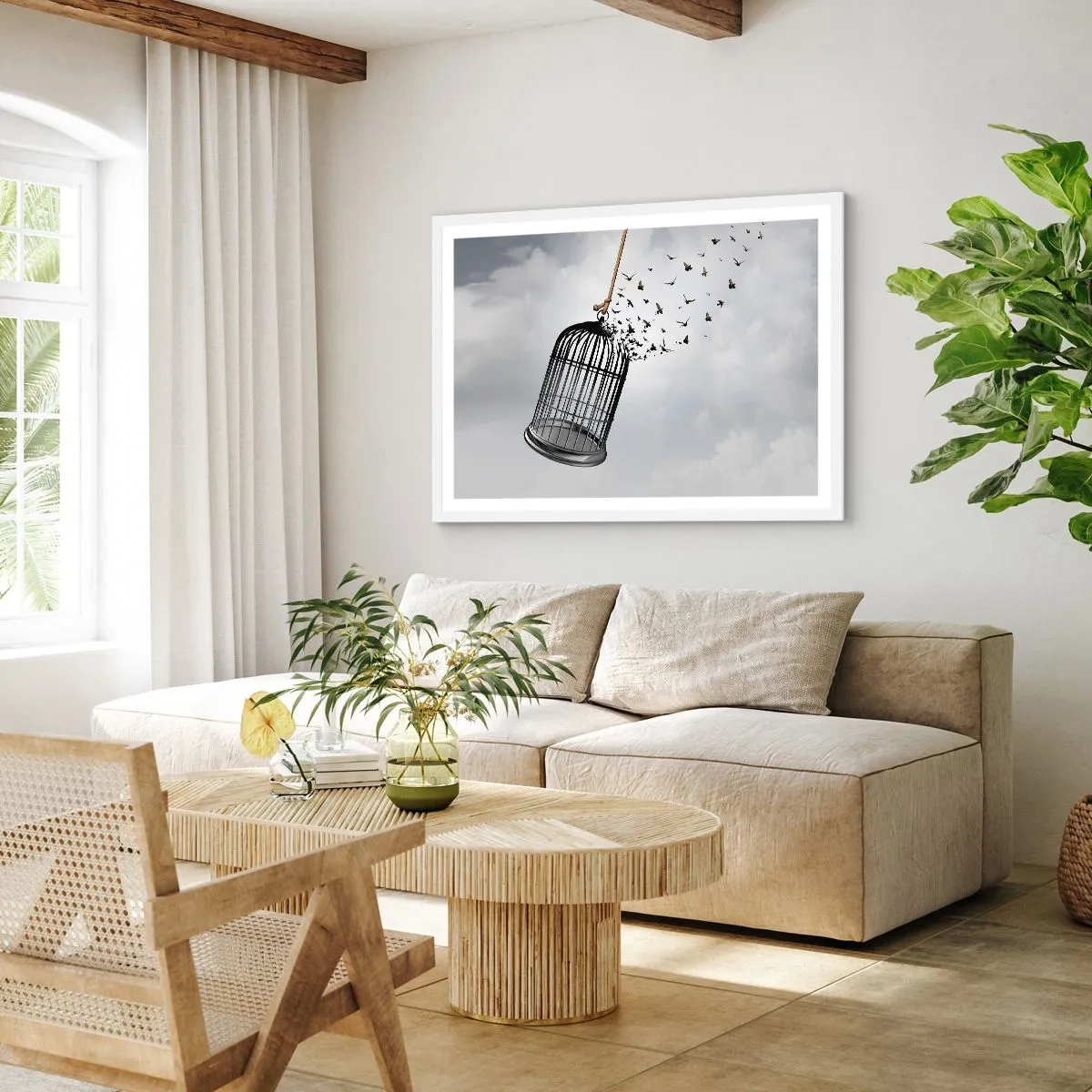 Plakat w białej ramie - Wiara...Nadzieja...Wolność! - 40x30 cm