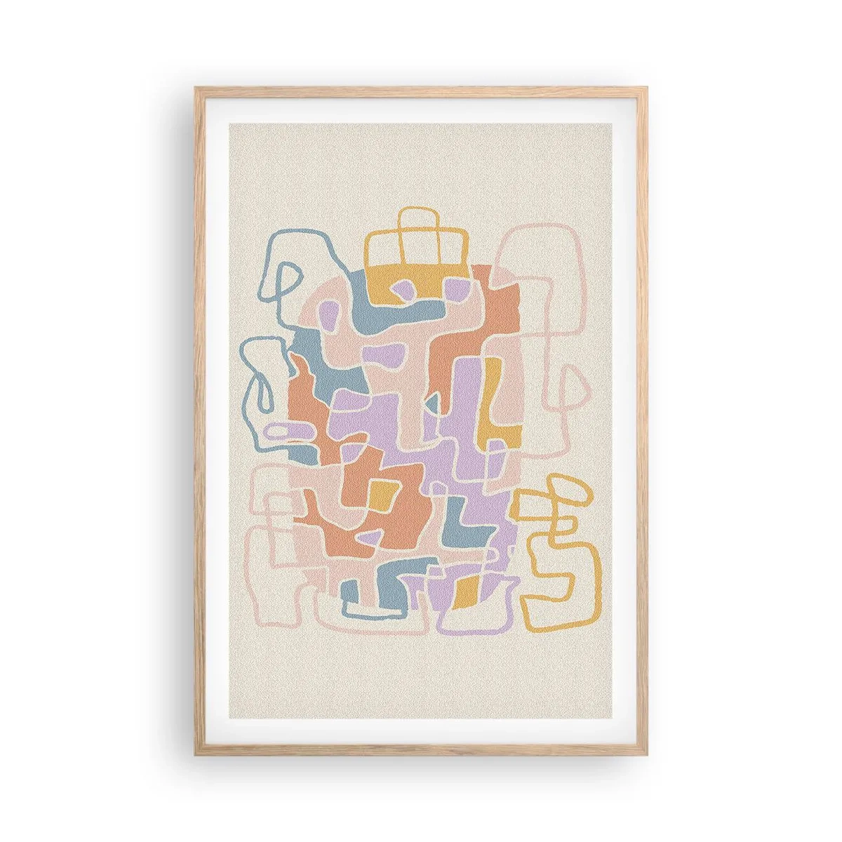 Plakat w ramie jasny dąb - Labirynt – radosna przygoda - 61x91 cm