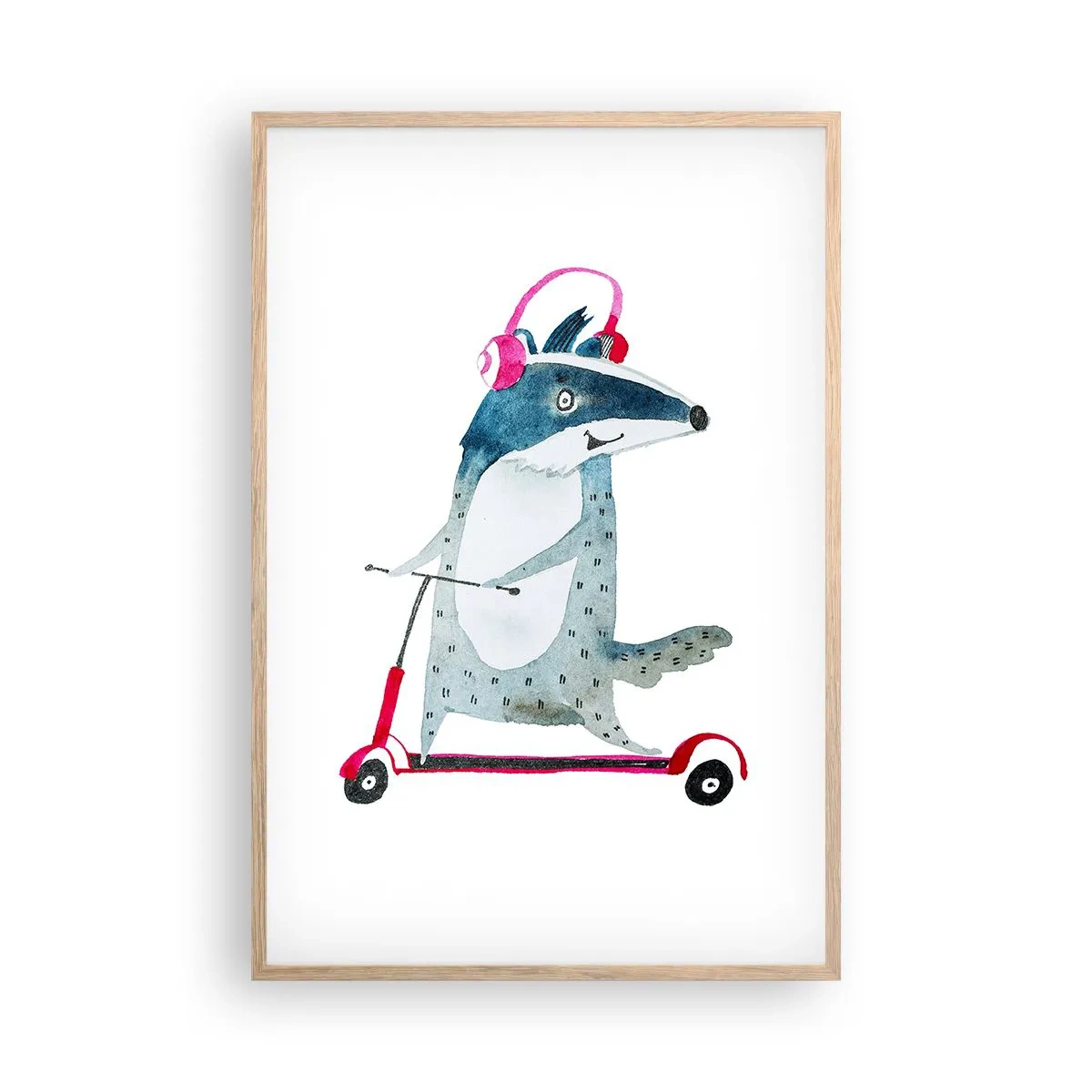 Plakat w ramie jasny dąb - Borsucze radości - 61x91 cm