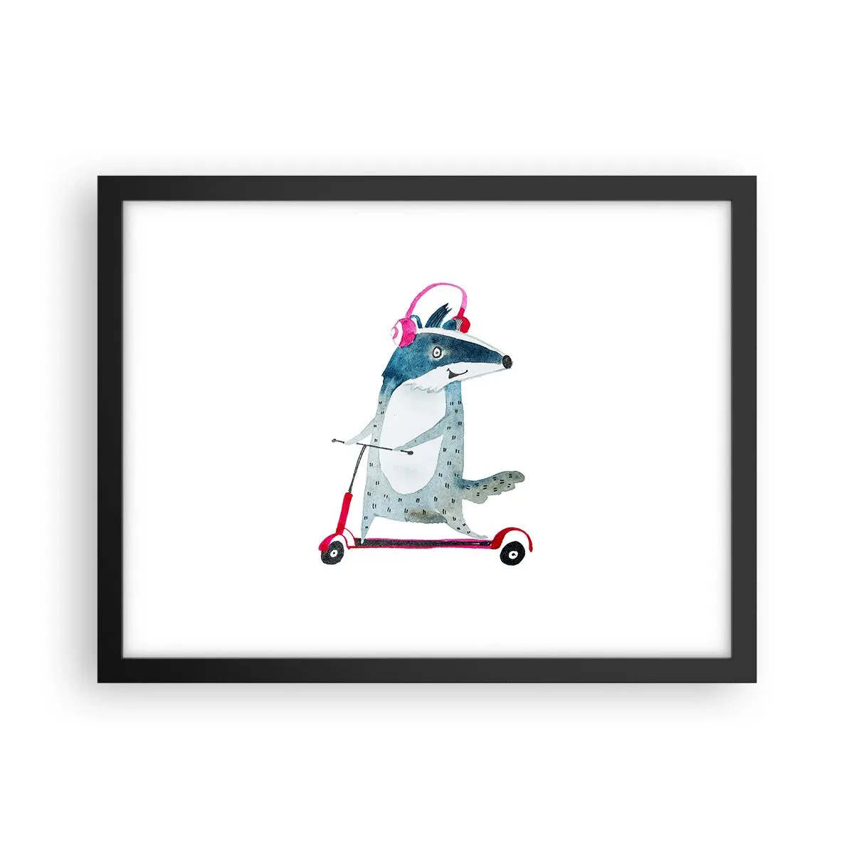 Plakat w czarnej ramie - Borsucze radości - 40x30 cm