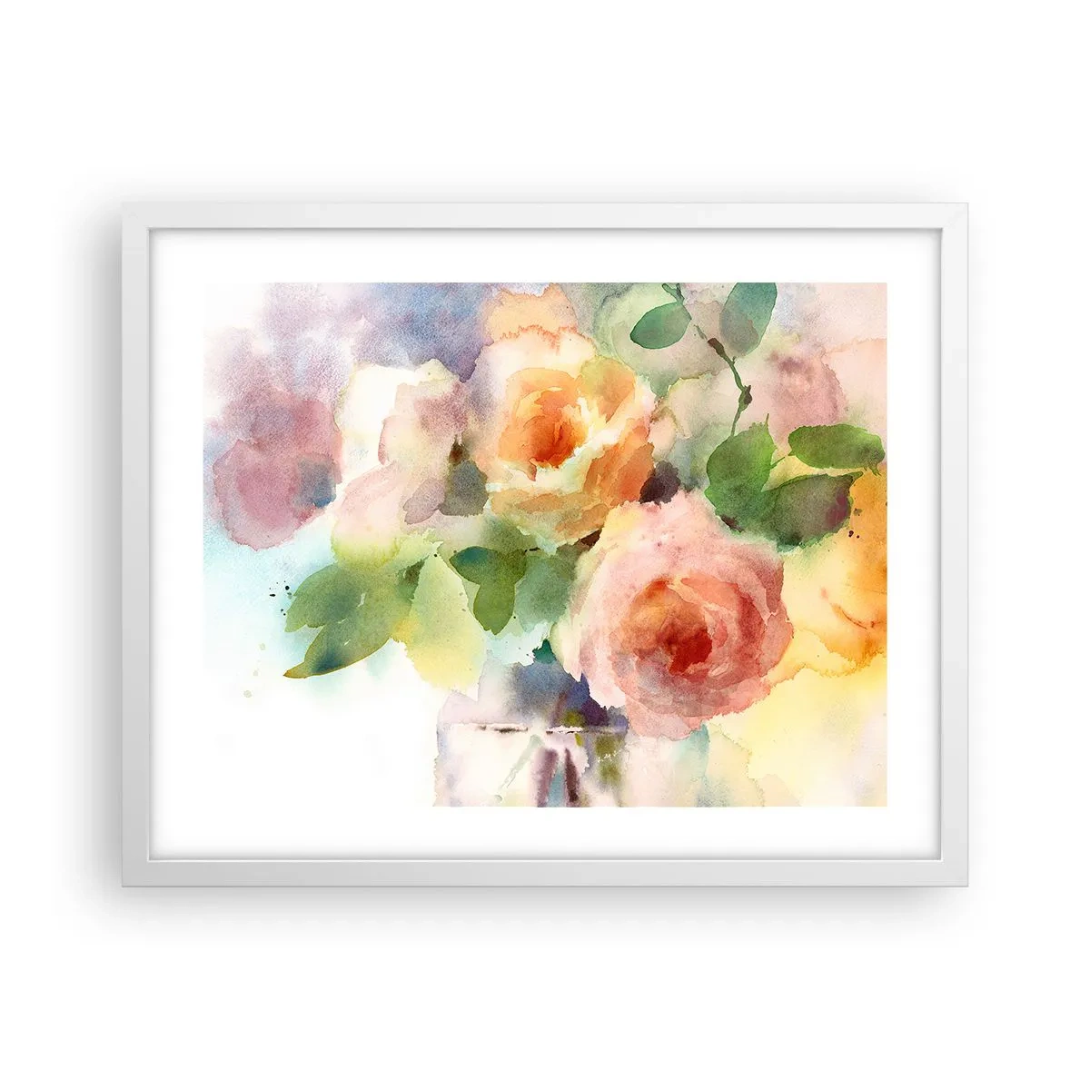 Plakat w białej ramie - Delikatne jak akwarela - 50x40 cm