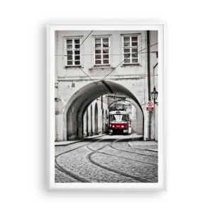 Plakat w białej ramie - Przez miejski labirynt - 70x100 cm