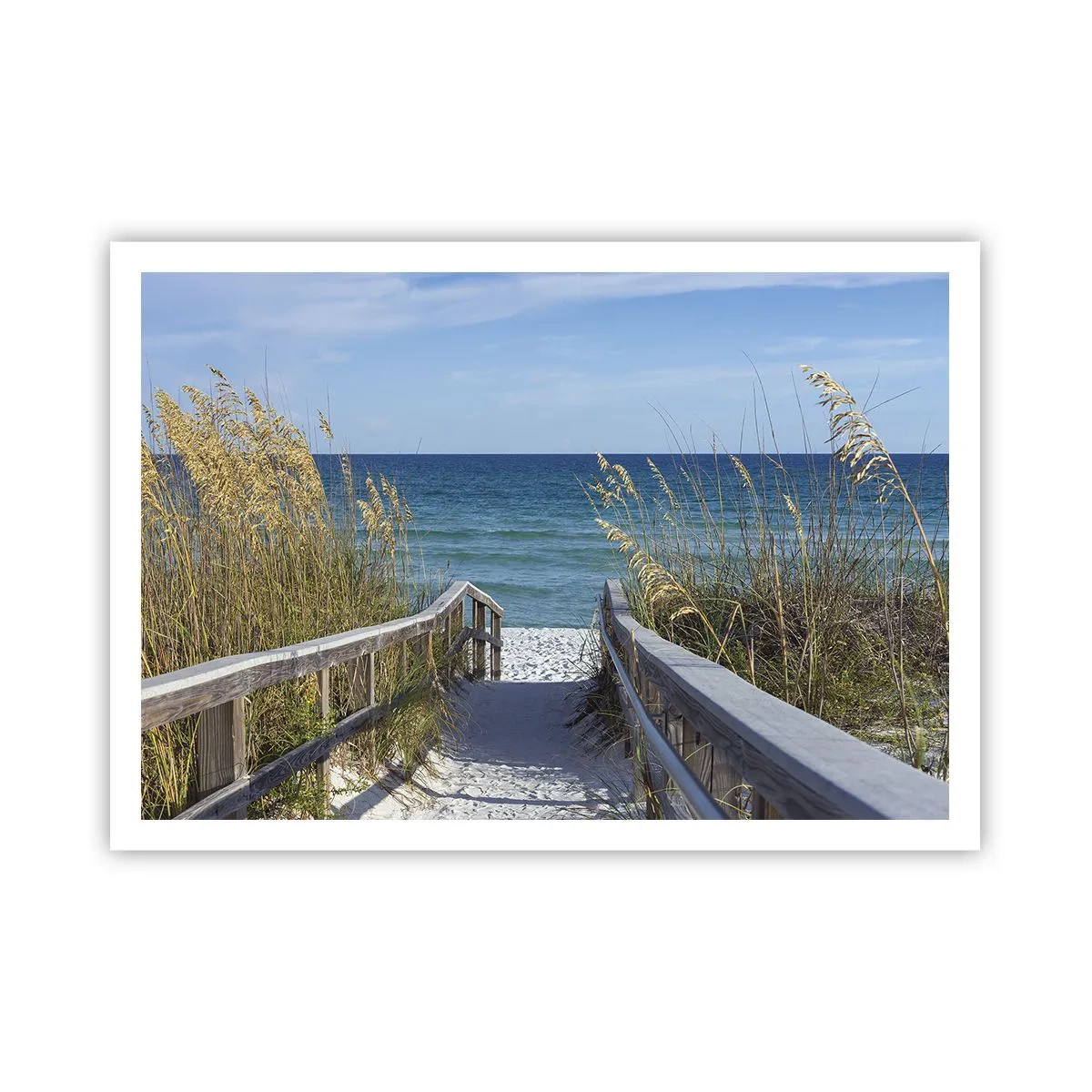 Plakat - Ścieżka na plażę z widokiem na morze - 100x70cm - W słońcu, na wietrze - Nowoczesna dekoracja ścienna do salonu i sypialni ARTTOR