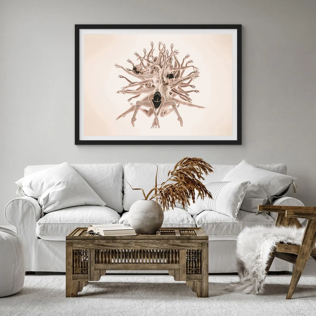 Plakat w czarnej ramie - Rozkwitanie w tańcu - 50x40 cm