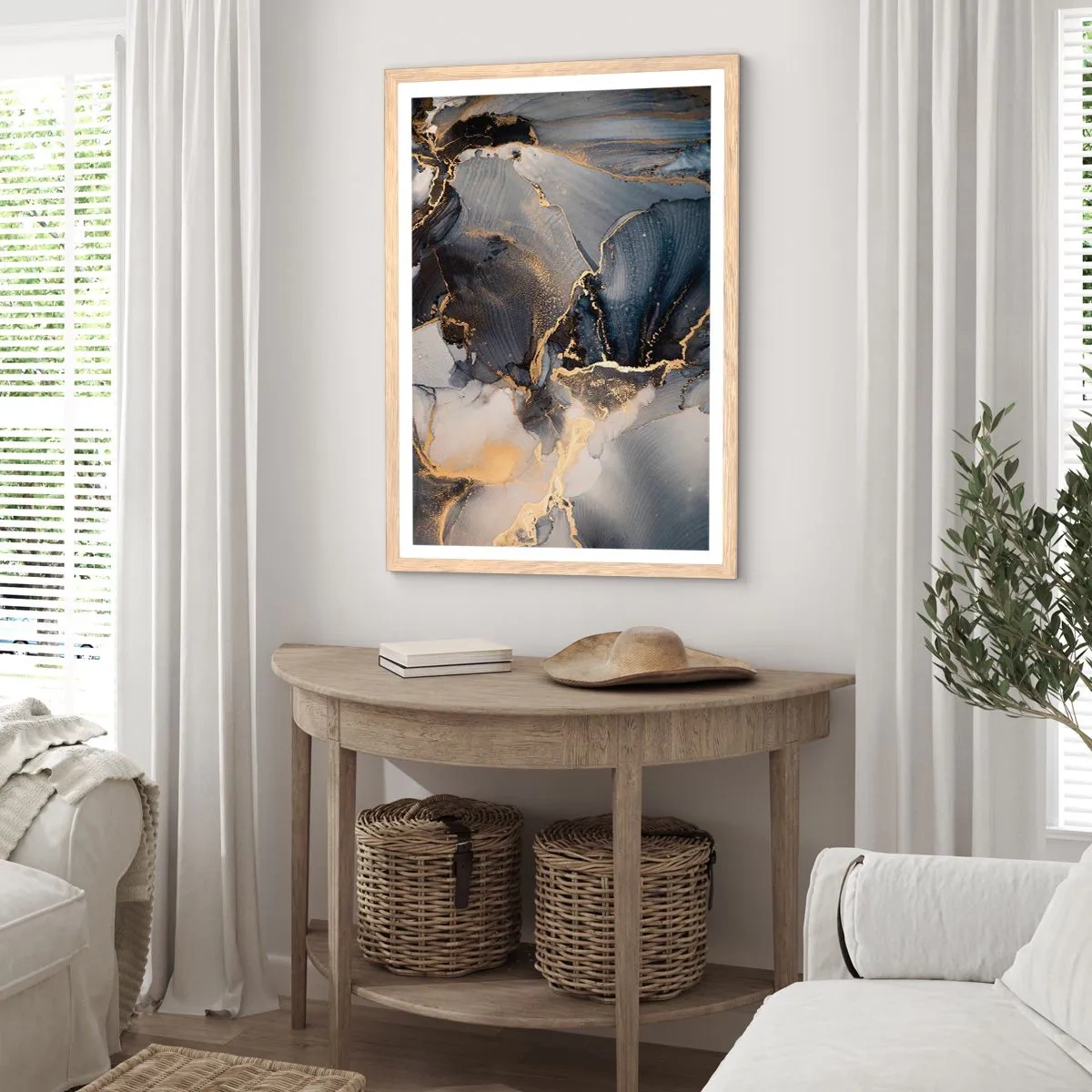 Plakat w ramie jasny dąb - Życie kamienia - 30x40 cm