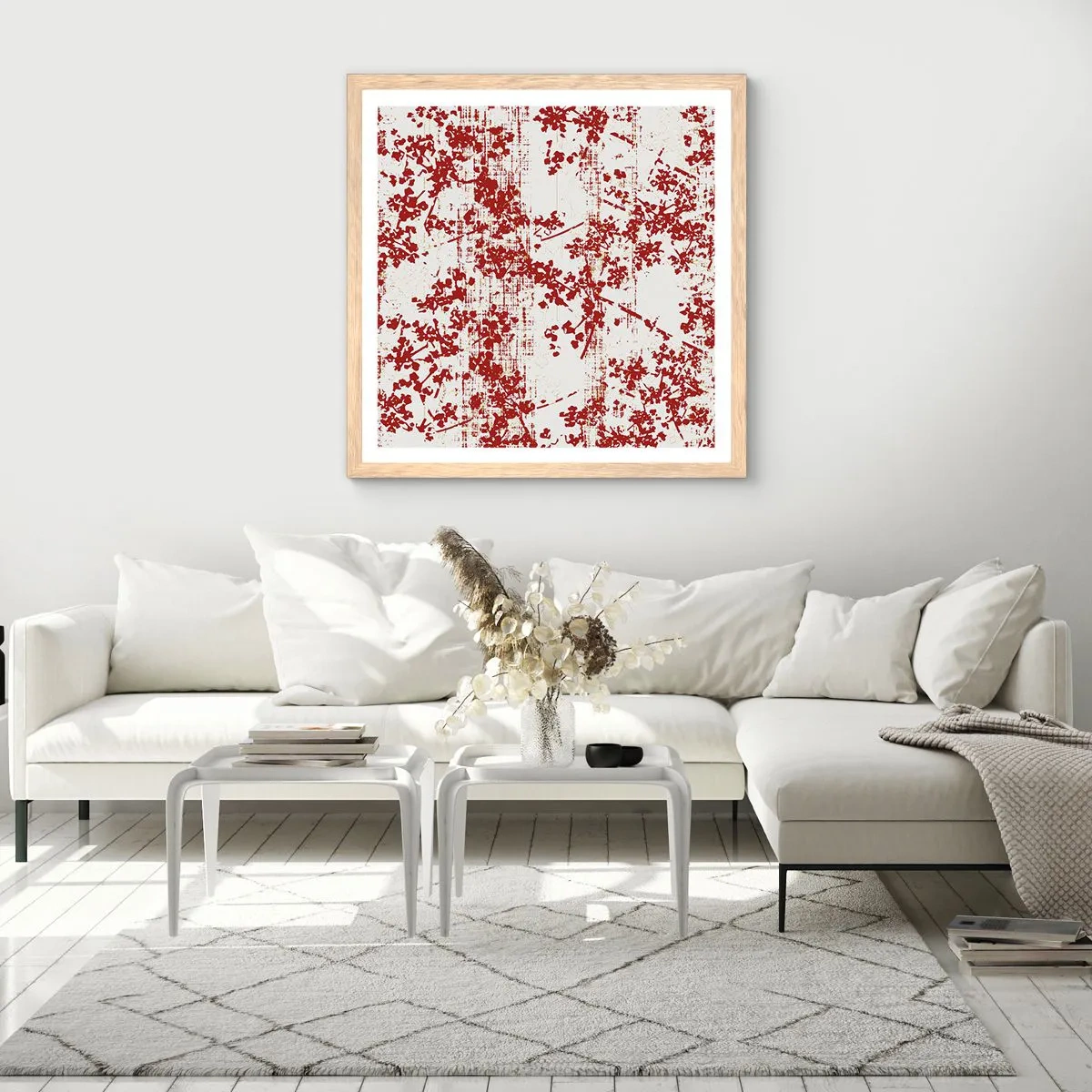 Plakat w ramie jasny dąb - Jak dawny perkalik - 30x30 cm