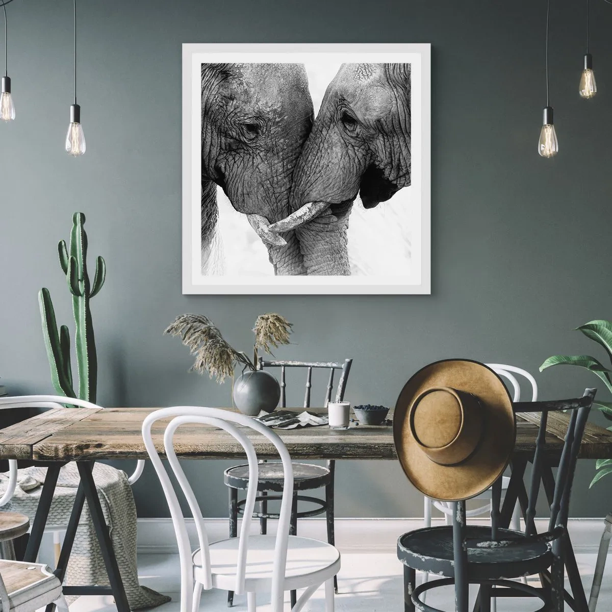 Plakat w białej ramie - Serdeczne wyznanie - 60x60 cm