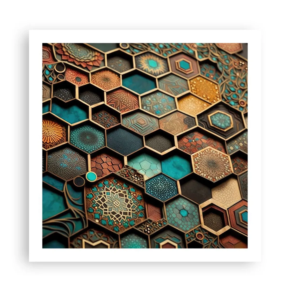 Plakat - Arabskie ornamenty – wariacja - 60x60 cm