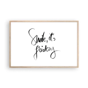 Plakat w ramie jasny dąb - Prawdziwa radość - 91x61 cm