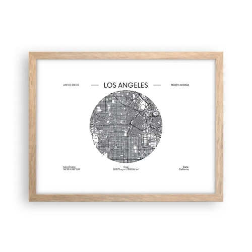 Plakat w ramie jasny dąb - Anatomia Los Angeles - 40x30 cm