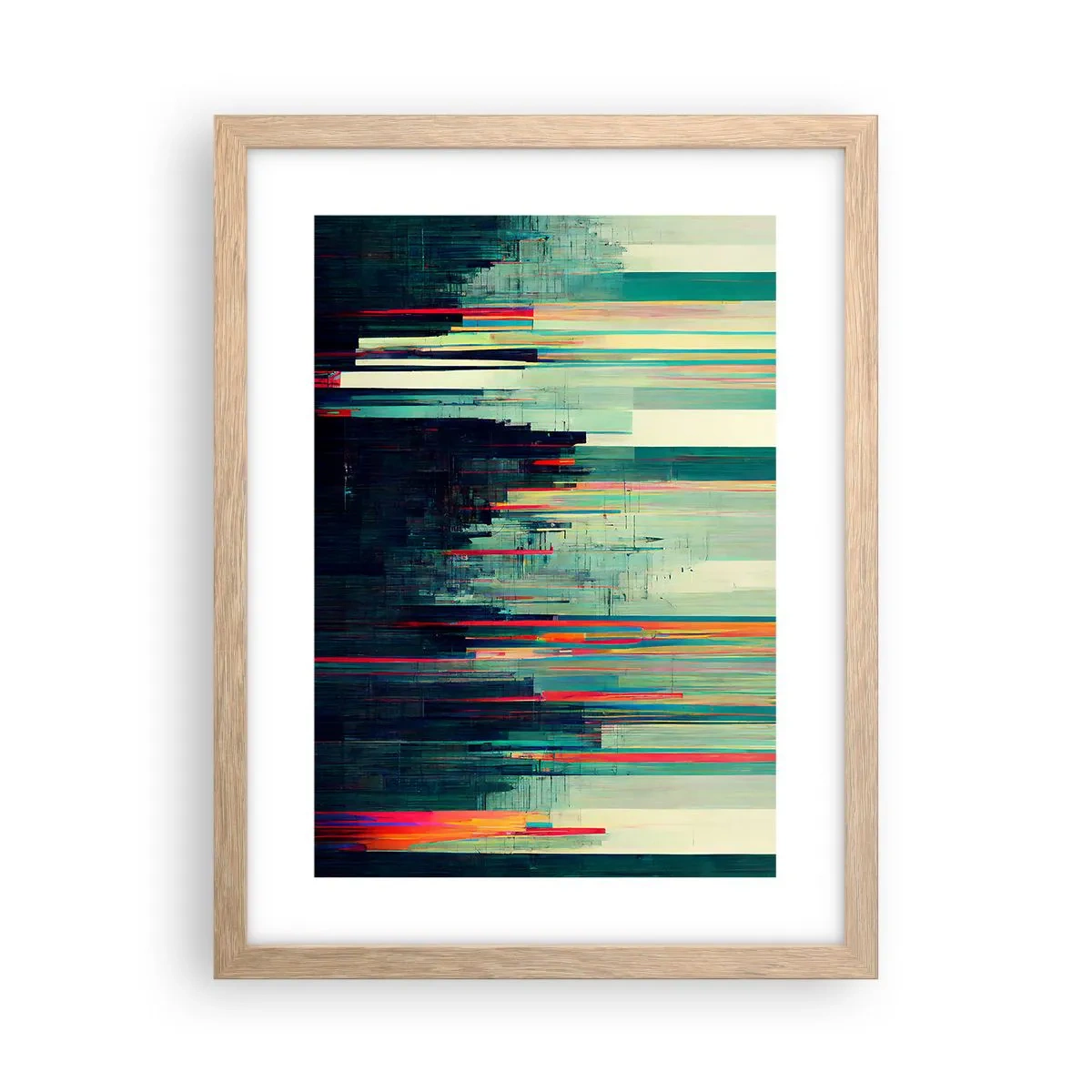 Plakat w ramie jasny dąb - Futurystyczne miasto - 30x40 cm
