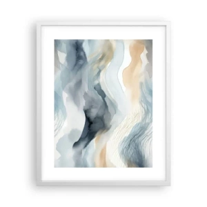 Plakat w białej ramie - Abstrakcja śnieżna i mglista - 40x50 cm