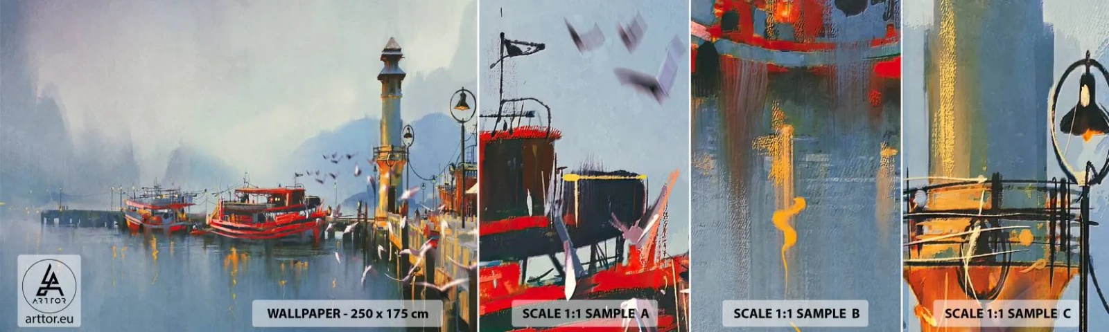 Fototapeta Próbka Samoprzylepna Deluxe Sticker - Na końcu świata - Krajobraz, Port , Latarnia Morska - 100x30 cm