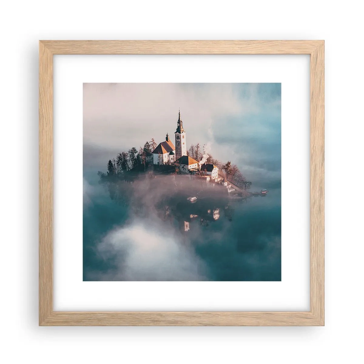 Plakat w ramie jasny dąb - Wyspa marzeń - 30x30 cm