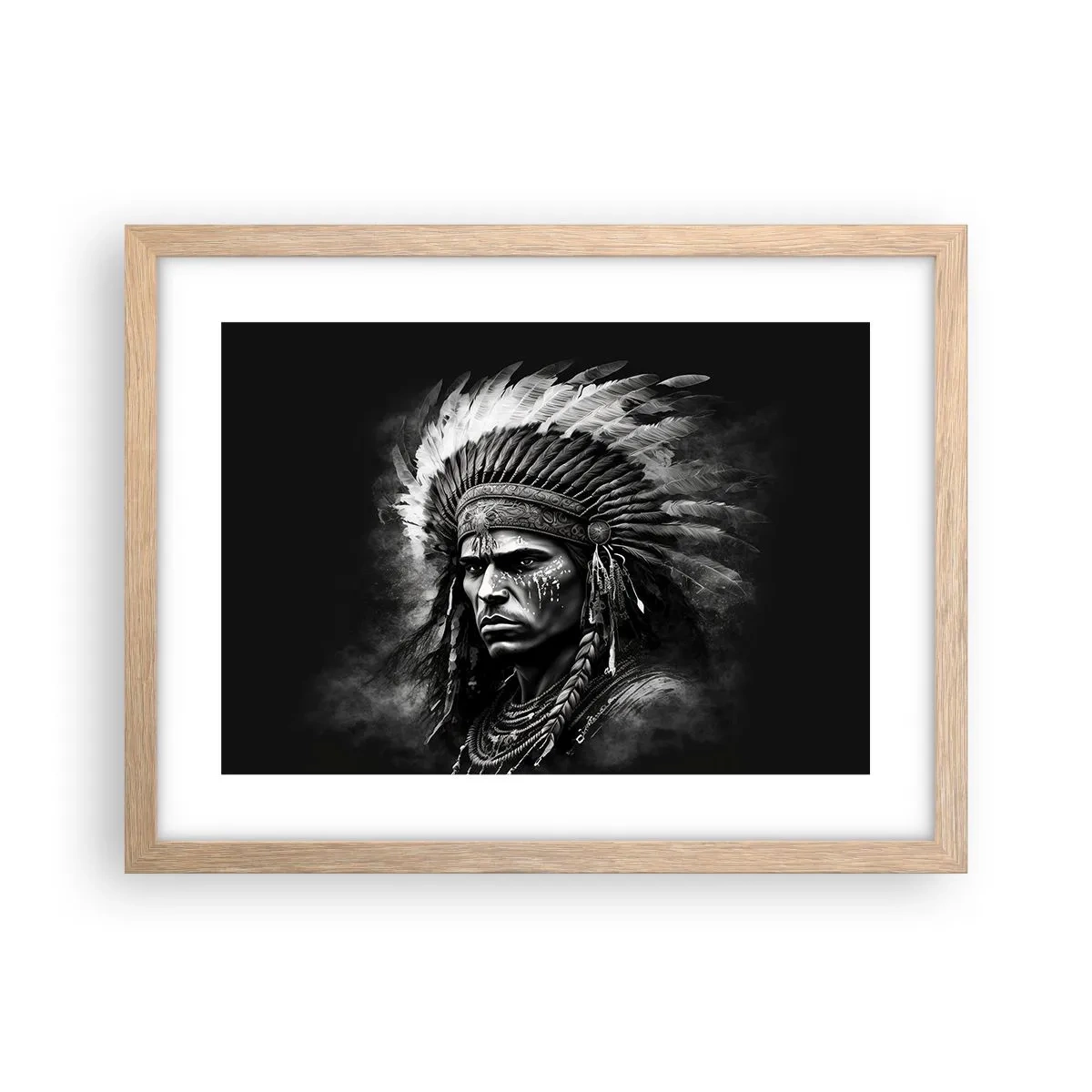Plakat w ramie jasny dąb - Wódz i wojownik - 40x30 cm
