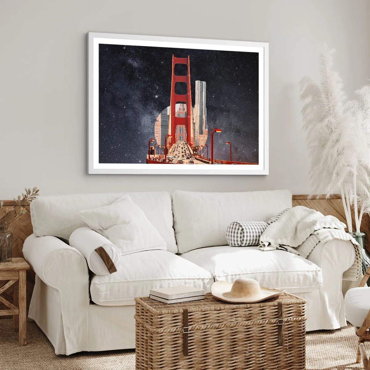 Plakat w białej ramie - Zawsze w centrum - 100x70 cm
