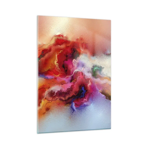 Obraz na szkle - Kolorowa abstrakcja przypominająca wirujące smugi dymu - 50x70cm - Jak pochwycić marzenia - dym - Nowoczesna dekoracja ścienna do salonu, kuchni i sypialni ARTTOR