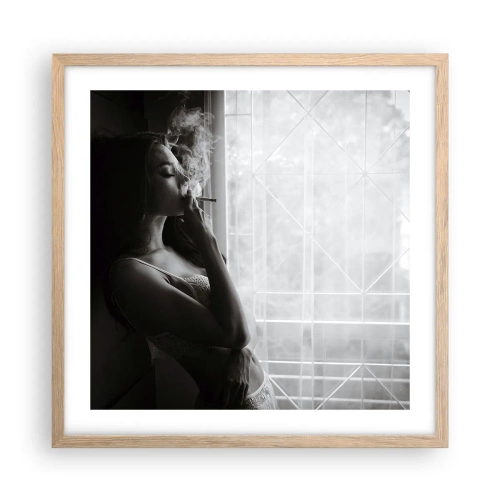Plakat w ramie jasny dąb - Zmysłowa chwila - 50x50 cm