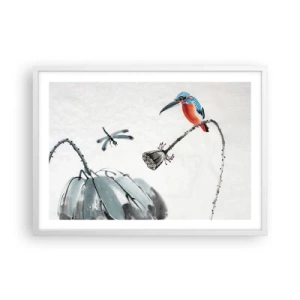 Plakat w białej ramie - Życie łąki - 70x50 cm