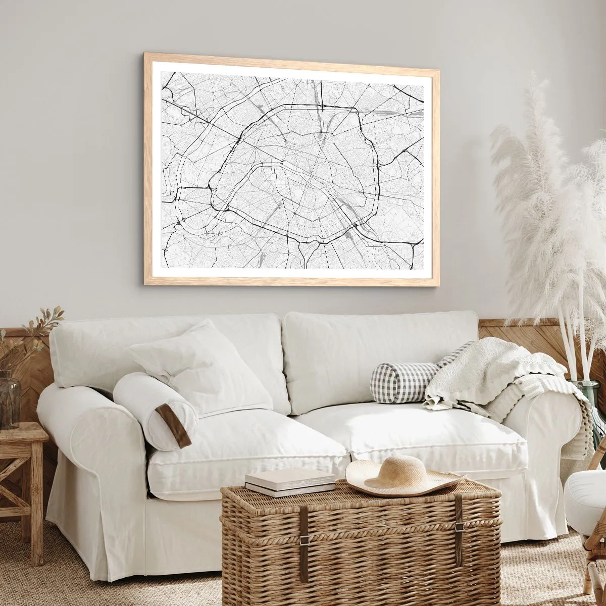 Plakat w ramie jasny dąb - Kwiat Paryża - 40x30 cm