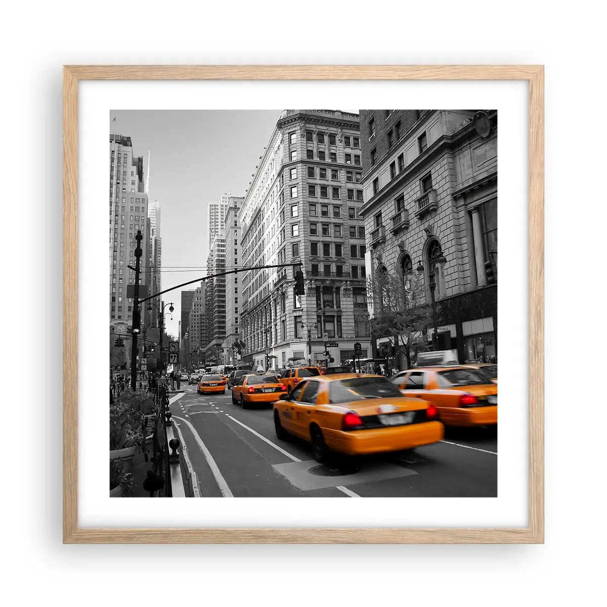 Plakat w ramie jasny dąb - Słońca wielkiego miasta - 50x50 cm