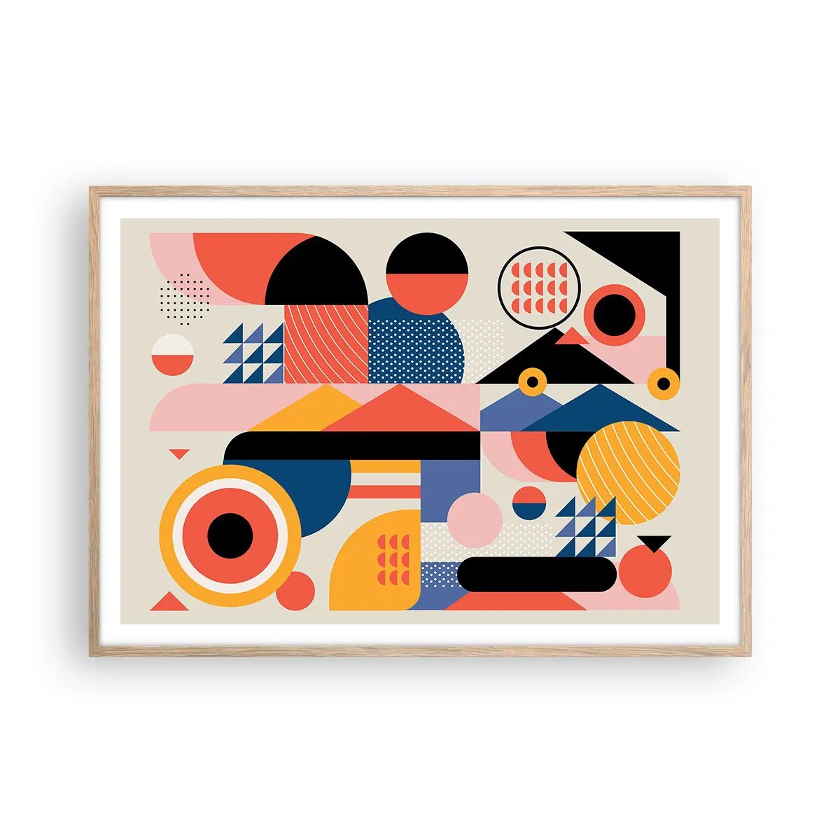 Plakat w ramie jasny dąb - Kompozycja: pobaw się - 100x70 cm