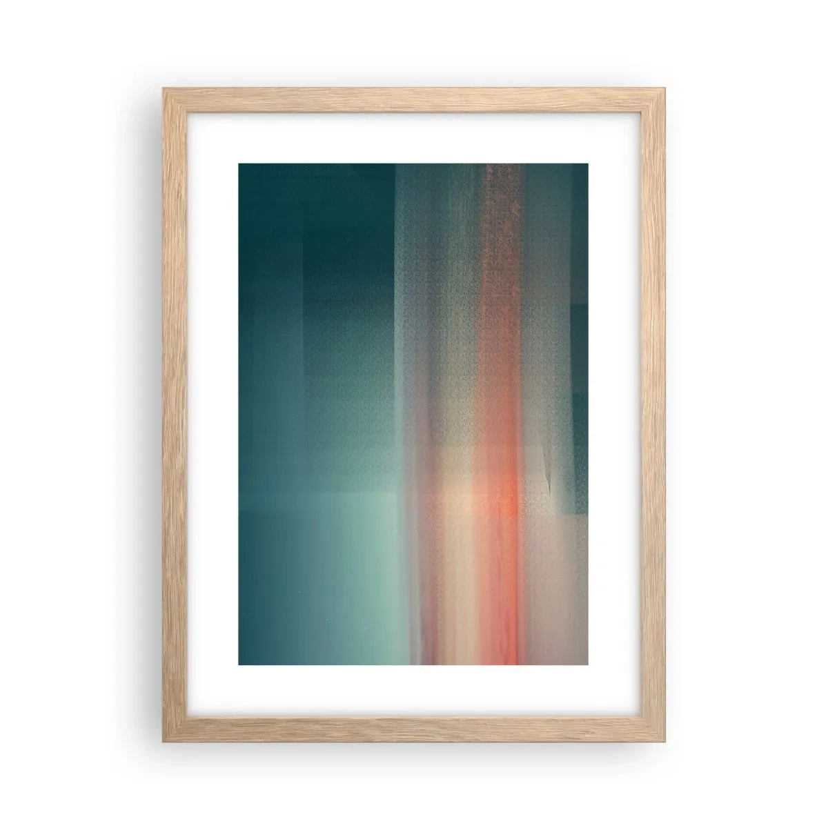 Plakat w ramie jasny dąb - Abstrakcja: fale światła - 30x40 cm