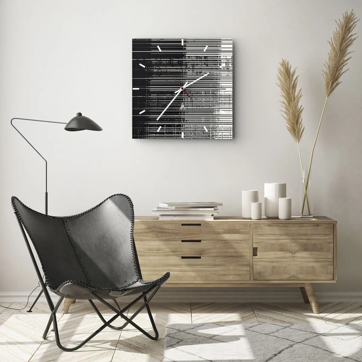 Zegar ścienny - Fale i drgania - 40x40 cm