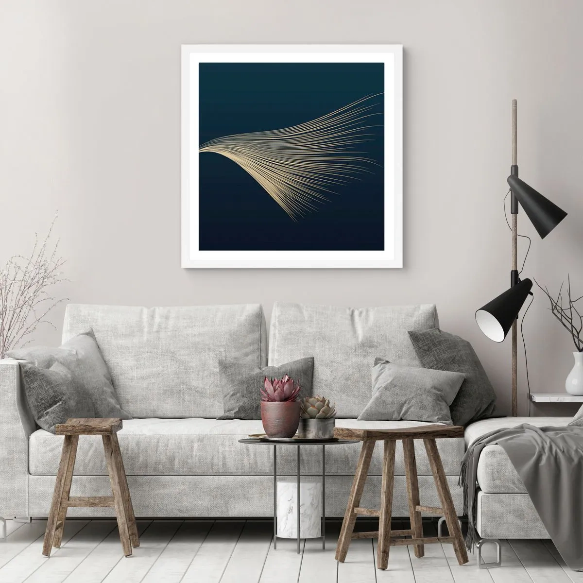 Plakat w białej ramie - Jak anioła włos - 30x30 cm