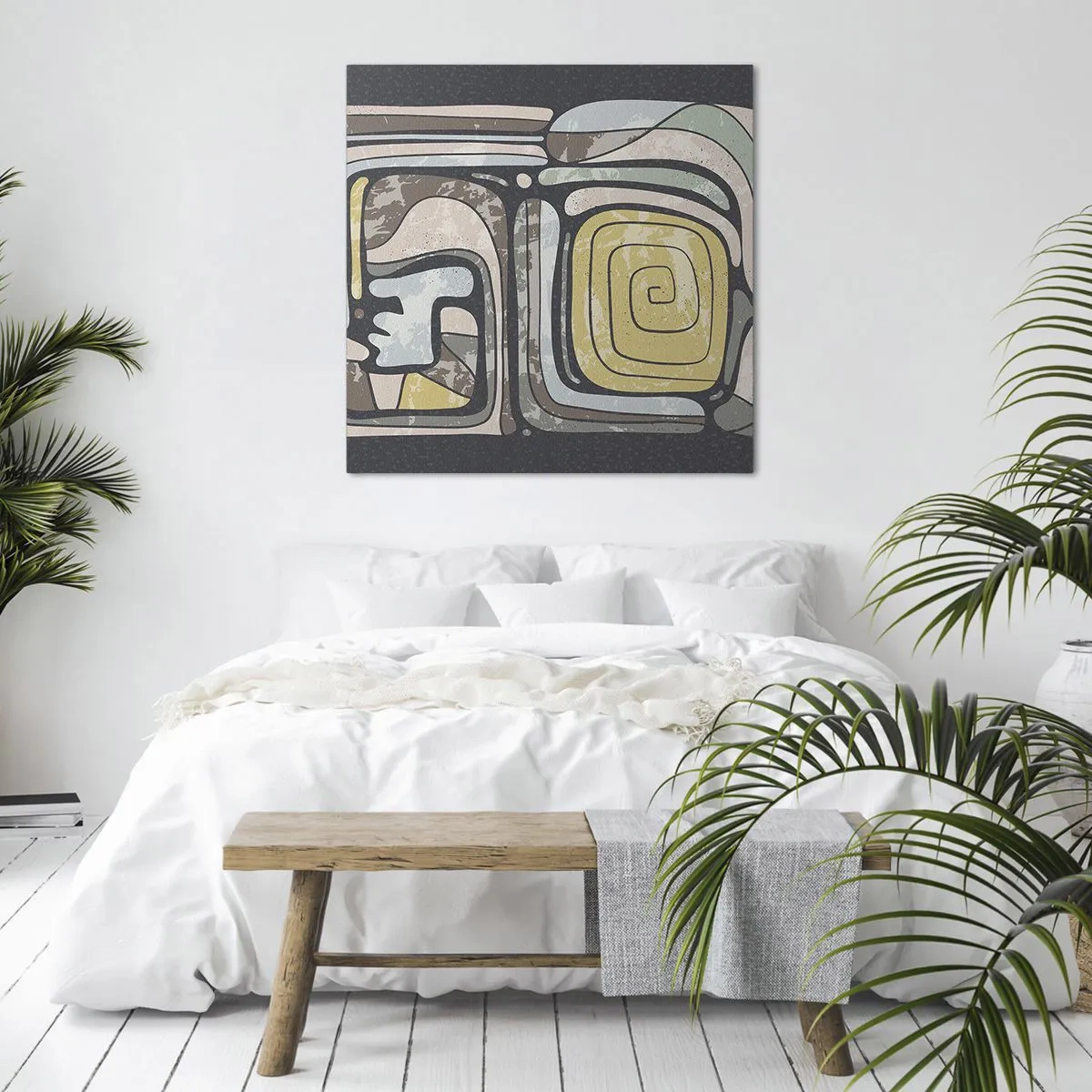 Obraz na płótnie - Abstrakcja w duchu prekolumbijskim - 40x40 cm