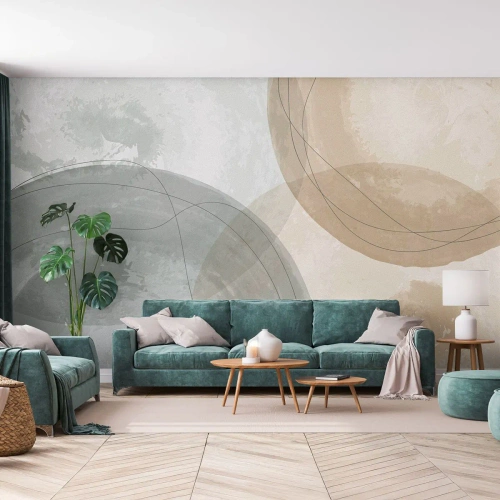 Fototapeta Premium Canvas - Przenikanie światów - Abstrakcja, Sztuka, Okręgi - 350x256 cm