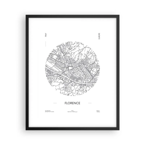 Plakat w czarnej ramie - Anatomia Florencji - 40x50 cm