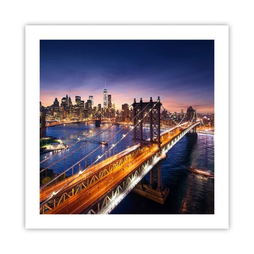 Plakat - Świetlistym mostem do serca miasta - 50x50 cm