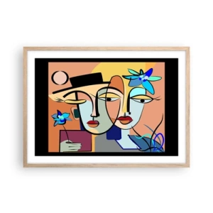 Plakat w ramie jasny dąb - Picassowskie randez vous - 70x50 cm