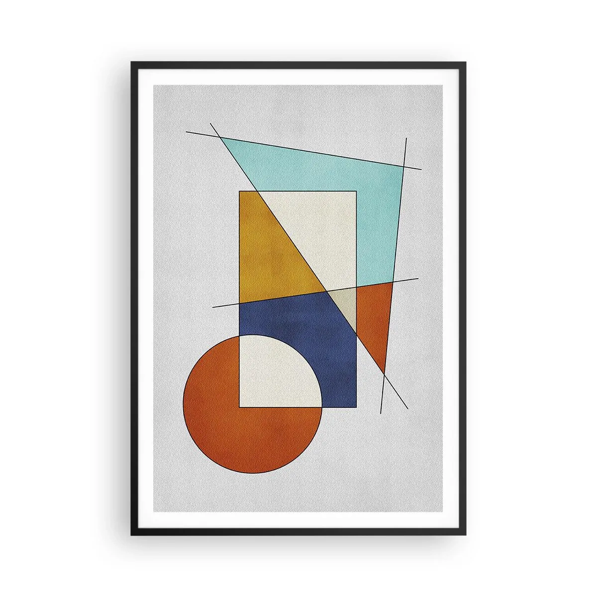 Plakat w czarnej ramie - Abstrakcja: modernistyczna zabawa - 70x100 cm