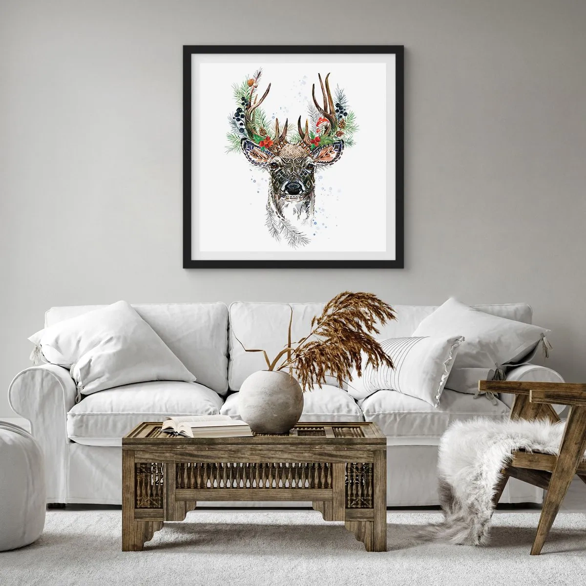 Plakat w czarnej ramie - W świątecznej szacie - 30x30 cm