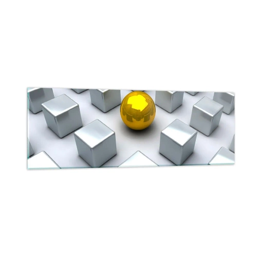 Obraz na szkle - Dlaczego ja? Kompozycja geometryczna - 90x30 cm