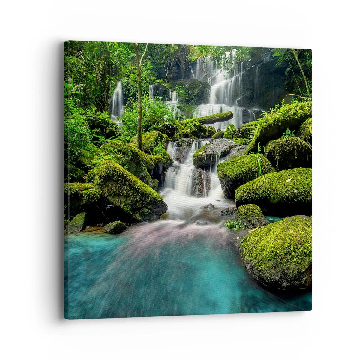 Obraz na płótnie - Turkus, szafiry i płynne srebro - 40x40 cm