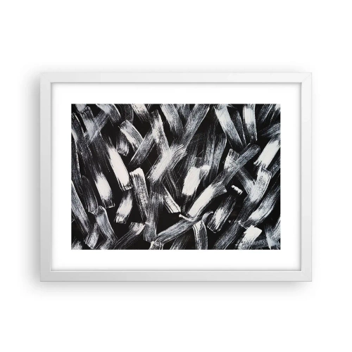 Plakat w białej ramie - Abstrakcja w duchu industrialnym - 40x30 cm