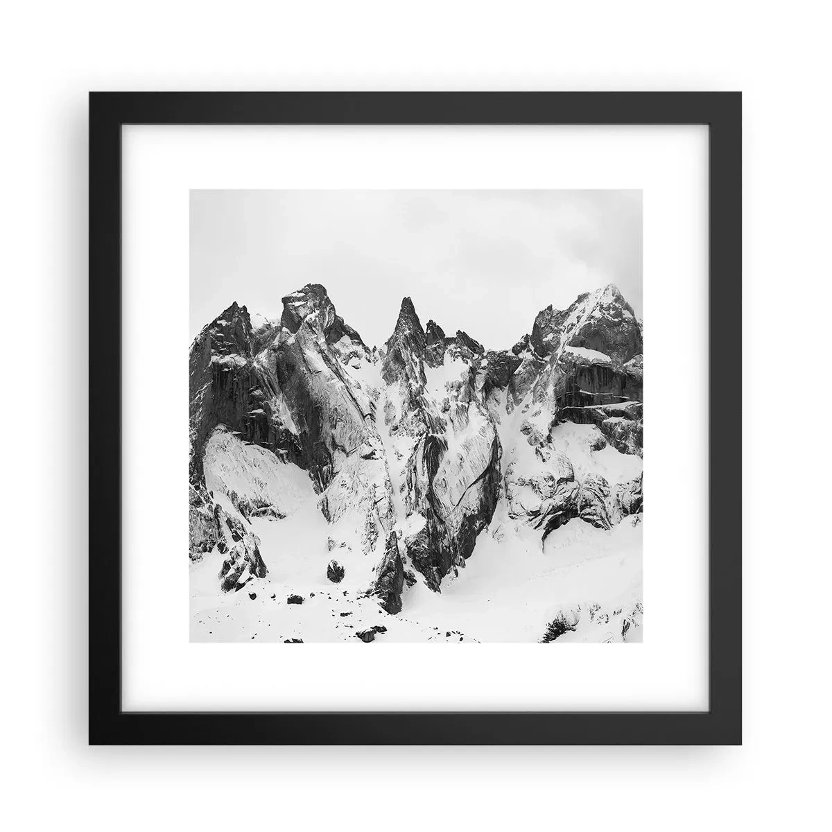 Plakat w czarnej ramie - Granitowa groźna grań - 30x30 cm