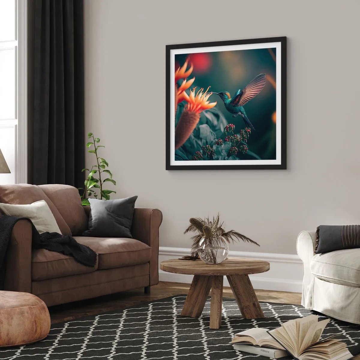 Plakat w czarnej ramie - naprawdę barwne życie - 50x50 cm