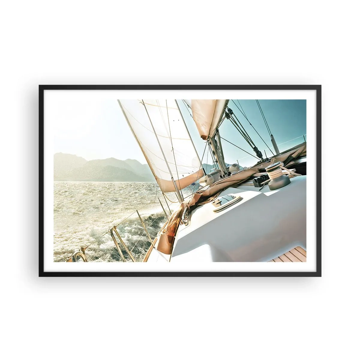 Plakat w czarnej ramie - Pod pełnymi żaglami - 91x61 cm