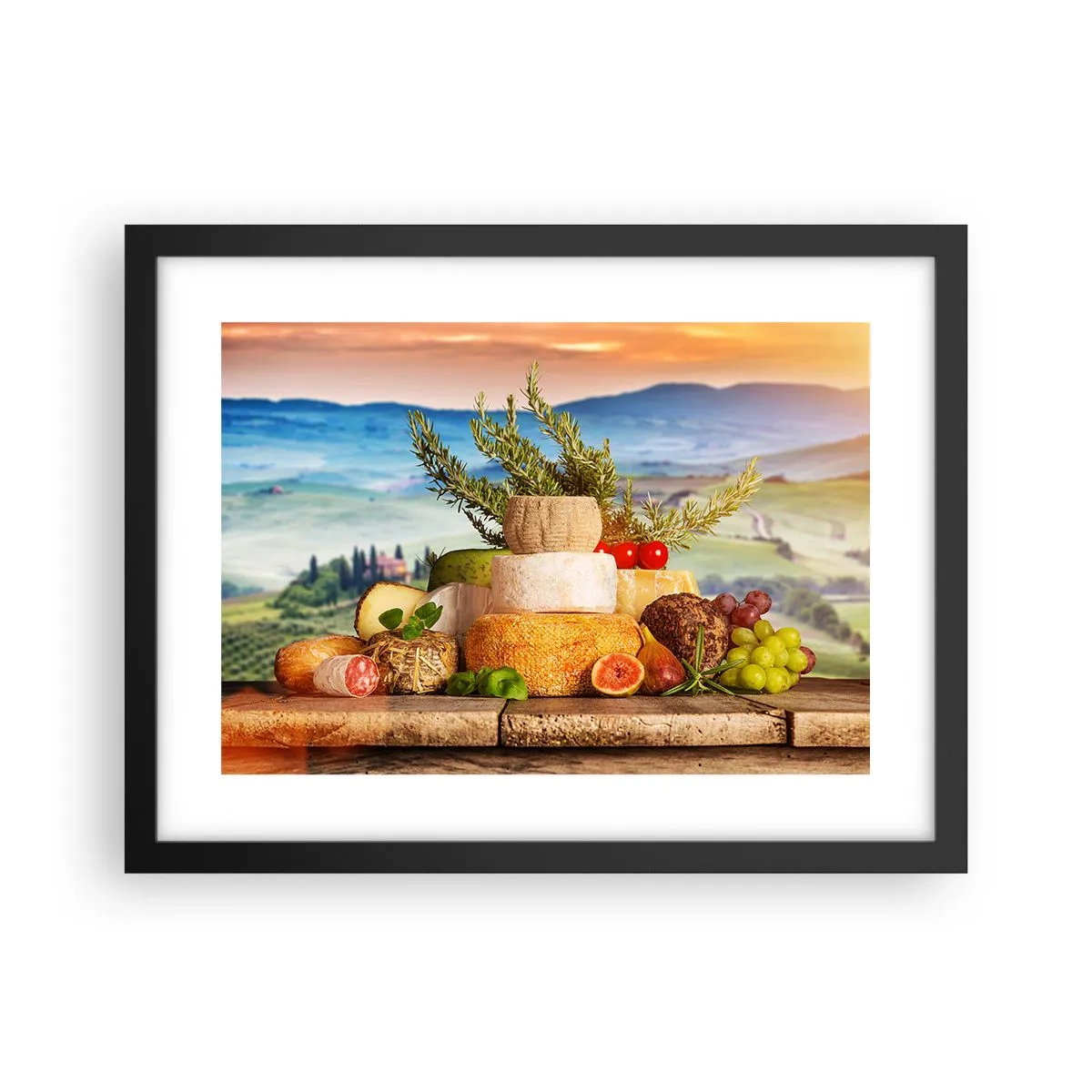 Plakat w czarnej ramie - Włoska radość życia - 40x30 cm